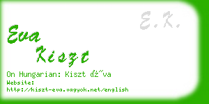 eva kiszt business card